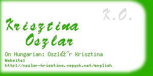 krisztina oszlar business card